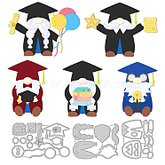 3Pcs 3 Styles Graduation Season Theme Carbon Steel Cutting Dies Stencils, for DIY Scrapbooking, Photo Album, Decorative Embossing Paper Card, Stainless Steel Color, Gnome Pattern, 87~129x71~80x0.8mm, 1pc/style(DIY-WH0309-880)