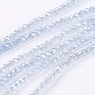 Electroplate Glass Beads Strands, Full Rainbow Plated, Faceted, Rondelle, WhiteSmoke, 3x2mm, Hole: 1mm, about 160~165pcs/strand, 15.35 inch~15.75 inch(39~40cm)(EGLA-J025-F19)