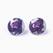 Cubic Zirconia Pointed Back Cabochons, Diamond, Faceted, Indigo, 5x3mm(ZIRC-WH0001-B05)