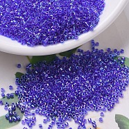 MIYUKI Delica Beads, Cylinder, Japanese Seed Beads, 11/0, (DB0063) Cobalt Lined Sapphire AB, 1.3x1.6mm, Hole: 0.8mm, about 2000pcs/10g(X-SEED-J020-DB0063)