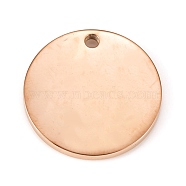 304 Stainless Steel Stamping Blank Tag Pendants, Flat Round, Rose Gold, 16x1.5mm(STAS-L220-04-RG)