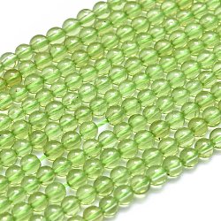 Natural Peridot Beads Strands, Grade A, Round, 3mm, Hole: 0.5mm, about 130pcs/Strand, 15.35 inch(39cm)(G-K305-02-A)