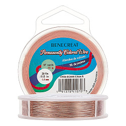 BENECREAT 3 Strands Copper Craft Wire, Long-Lasting Plated, Twisted Round, Red Copper, 0.3mm, about 80m/roll(CWIR-BC0008-0.3mm-R)