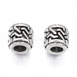 Tibetan Style Alloy Beads, Cadmium Free & Lead Free, Column, Antique Silver, 7x7mm, Hole: 3.5mm, about 1000pcs/1000g(TIBEB-N005-069)