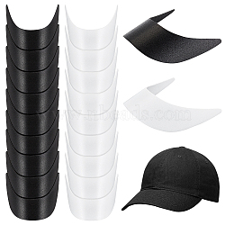 20Pcs 2 Colors Plastic Hat Brim Board for Peaked Cap, Sport Cap, Sun Visor Hat, Mixed Color, 130~140x145~147x2mm, 10pcs/color(AJEW-OC0004-92B)