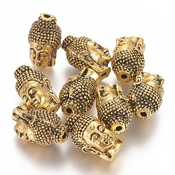 Tibetan Style Buddha Alloy Beads, Cadmium Free & Lead Free, Antique Golden, 22.5x14x14mm, Hole: 2.5mm, about 70pcs/1000g(TIBEB-Q062-12AG-LF)