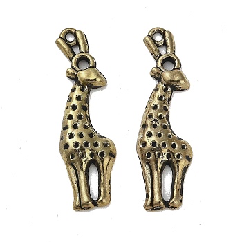 Tibetan Style Alloy Pendants, Cadmium Free & Lead Free, Giraffe, Antique Bronze, 39x15x3.5mm, Hole: 1.6mm, about 515pcs/1000g