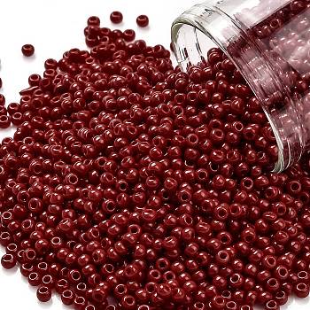 TOHO Round Seed Beads, Japanese Seed Beads, (45) Opaque Pepper Red, 11/0, 2.2mm, Hole: 0.8mm, about 1103pcs/10g