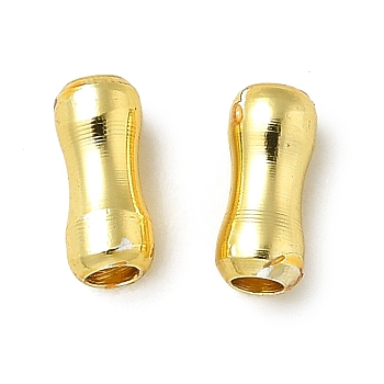 Rack Plating Brass Beads, Long-Lasting Plated, Lead Free & Cadmium Free, Bone, Golden, 6x2.5mm, Hole: 0.2mm