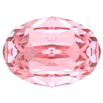 Preciosa&reg MAXIMA Crystal Fancy Stones, Czech Crystal, 435 12 601 Oval, Dura Foiling, 70020 Light Rose, 8x6mm