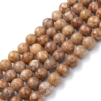 Natural Maifanite/Maifan Stone Beads Strands, Dyed, Round, Peru, 8mm, Hole: 1.2mm, about 47pcs/strand, 15.55''(39.5cm)
