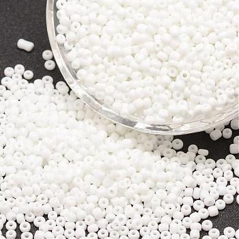 6/0 Glass Seed Beads, Grade A, Round, Opaque Colours, White, 3.6~4.0mm, Hole: 1.2mm, about 500pcs/50g
