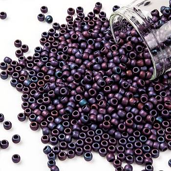 TOHO Round Seed Beads, Japanese Seed Beads, (704) Matte Color Andromeda, 8/0, 3mm, Hole: 1mm, about 222pcs/10g