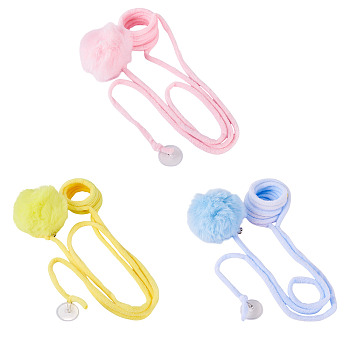 3Pcs 3 Colors Cloth & Iron Spring Ball Cat Toys, Puppy Pet Toys, Relieve Boredom, Mixed Color, 1430mm, 1pc/color
