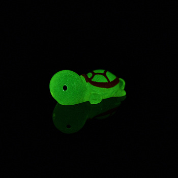 Luminous Translucent Resin Sea Animal Cabochons, Little Turtle, Bisque, 23x13x8.5mm