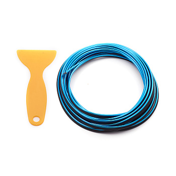 Car Interior Moulding Trim, Rubber Seal Protector, with Scraper Tool, Fit for Most Car, Blue, 6x2.5mm, about 5m/roll