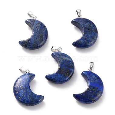 Platinum Moon Lapis Lazuli Pendants