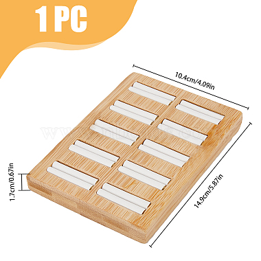 10-Slot Rectangle Bamboo Ring Display Tray Stands(RDIS-WH0002-28A)-2