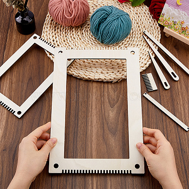7Pcs Wooden Knitting Loom Kits(DIY-WH0136-910)-3