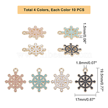 Elite 40Pcs 4 Colors Light Gold Alloy Pendants(ENAM-PH0001-84)-4