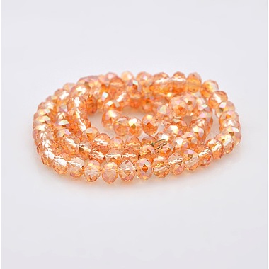 AB Color Plated Faceted Rondelle Electroplate Glass Beads Strands(GLAA-A024D-AB09)-2