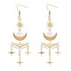 Alloy Dragonfly Dangle Earrings with Acrylic Beaded(JE977A)-1