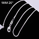 Изящные ожерелья из латунной круглой змеиной цепи(NJEW-BB10854-20)-1