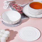 2Pcs 2 Colors Diatomaceous Earth Cup Mats, Heat Resistant Mat, Flat Round, Mixed Color, 100x8mm, 1pc/color(FIND-LP0006-66)