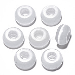 Cat Eye European Beads, Large Hole Beads, Rondelle, WhiteSmoke, 14x7mm, Hole: 5~6mm(G-S359-071E)