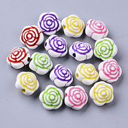 Craft Style Acrylic Beads, Flower, Mixed Color, 11.5x12x8.5mm, Hole: 2mm, about 950pcs/500g(MACR-T035-003)
