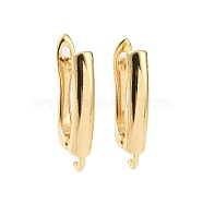Brass Hoop Earring Findings, Latch Back with Horizontal Loops, Golden, 18x10x3mm, Hole: 2mm, Pin: 1mm(KK-A181-VF392-2)