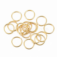 304 Stainless Steel Jump Rings, Open Jump Rings, Golden, 18 Gauge, 12x1mm, Inner Diameter: 10mm(STAS-H396-B-01G)