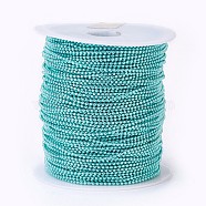 Iron Ball Chains, Soldered, with Spool, Electrophoresis, Turquoise, 1.5mm, about 100yards/roll(91.44m/roll)(CH-F002A-06)