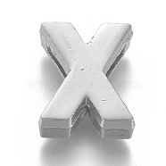 Alloy Slide Charms, Letter X, 12.5x10.5x4.5mm, Hole: 1.5x8mm(PALLOY-WH0069-02X-P)