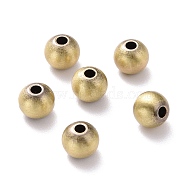 Rack Plating Brass Spacer Beads, Lead Free & Cadmium Free, Round, Brushed Antique Bronze, 5mm, Hole: 0.5mm(KK-F834-03A-BAB)