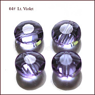 Imitation Austrian Crystal Beads, Grade AAA, Faceted, Flat Round, Lilac, 8x4mm, Hole: 0.9~1mm(SWAR-F065-8mm-04)