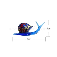 Handmade Lampwork 3D Snail Figurines, for Home Desktop Decoration, Dodger Blue, 80x40mm(PW-WG22215-05)