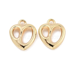 CCB Plastic Pendants, Heart Charms, Golden, 17x14.5x3.5mm, Hole: 1.8mm(CCB-L014-29G)