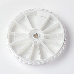 Flat Round Plastic Bead Containers, White, 6.5x1.3cm, Hole: 0.45cm(CON-N006-02)