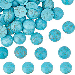 Dyed Synthetic Turquoise Cabochons, Half Round/Dome, 16x6mm, 50pcs/box(TURQ-SC0001-05D)