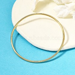 Ion Plating(IP) 304 Stainless Steel Simple Plain Bangle for Women, Real 18K Gold Plated, Inner Diameter: 2-3/8 inch(6cm)(BJEW-F461-01A-G)