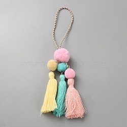 Polyester Tassel Pendant Decorations, for Bag Hanging Ornaments, Colorful, 262mm(HJEW-WH20816-012B)
