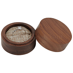 Round Wood Rings Storage Boxes, Coconut Brown, 5.2x3.65cm(AJEW-WH0166-16B)