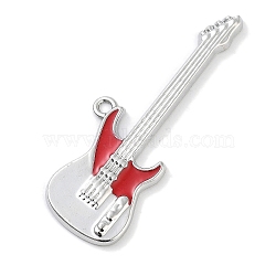 Alloy Enamel Big Pendants, Guitar, Red, 55x21x3mm, Hole: 2mm(ENAM-S020-05A)