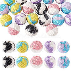 PandaHall Elite 20Pcs 5 Colors Polymer Clay Rhinestone Beads, Pave Disco Ball Beads, Round, Mixed Color, 16mm, Hole: 1.6mm, 4pcs/color(RB-PH0001-45)