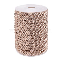 Nylon Thread, Twisted Cord, Tan, 5mm, about 18~19yards/roll(16.4~17.4m/roll)(NWIR-E027-11)