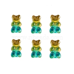 Two Tone Transparent Acrylic Cabochons, Bear, Green, 19x11mm(HJEW-TAC0007-01D)