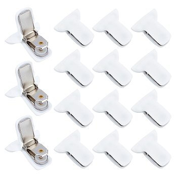 Iron Anti-slip Cloth Clips, Bed Sheet Hold Down Clip, with Foam Cover, White, 4x3.7x1.1cm