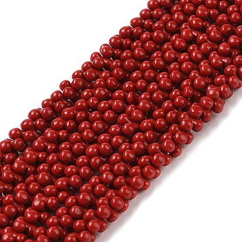 Dyed Synthetic Coral Beads Strands, Bone Shape, FireBrick, 6x3mm, Hole: 0.8mm, about 210pcs/strand, 15.75''(40cm)