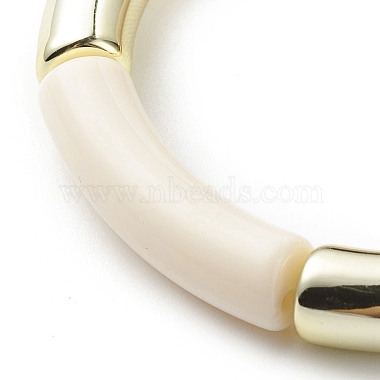 Acrylic Curved Tube Beaded Stretch Bracelet for Women(BJEW-JB08439-05)-4